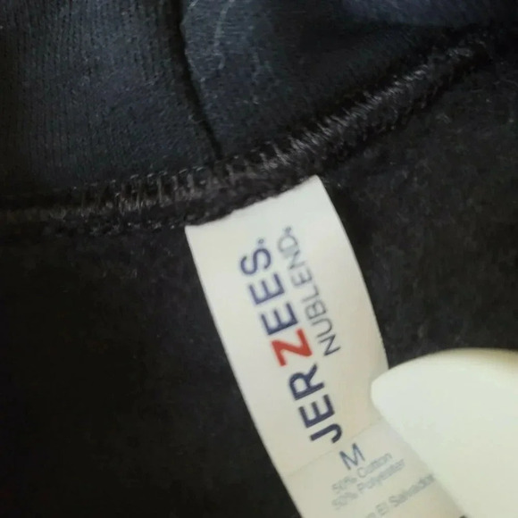 Jerzees Men size Medium Sweater Black Hoodie Long - Picture 4 of 10